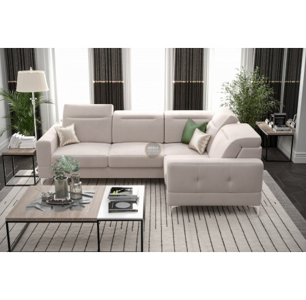 NAROŻNIK MALIBU 250X180 CM - prawa , Odcienie beżu