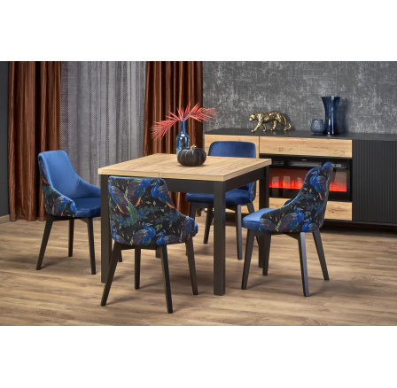 TIAGO KWADRAT étkezőasztal, Craft tölgy/Fekete