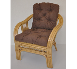 Ratanové křeslo Rio De Janeiro medové - polstr hnědý melír