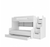 HARELL emeletes ágy lépcsőkkel Fehér+Fehér