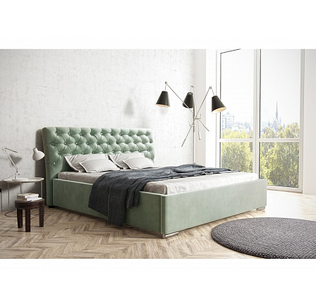 Łóżko Cosmopolitan z kryształkami oraz metalowym stelażem 180x200 Łóżko Cosmopolitan z kryształkami oraz metalowym stelażem 180x200