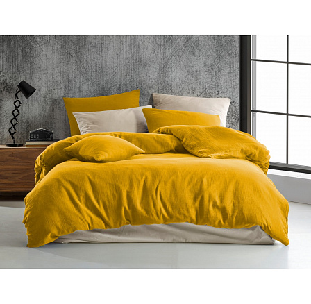 Francouzské mušelínové povlečení žluté 240x220