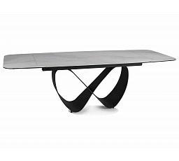 INFINITY CERAMIC étkezőasztal, Nature Cloud fehér matt/Fekete matt