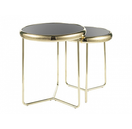 SCARLET II konferencia asztal szett 2 asztallal, Fekete/Arany