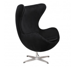 Tojásfotel Velvet fekete/ezüst alap