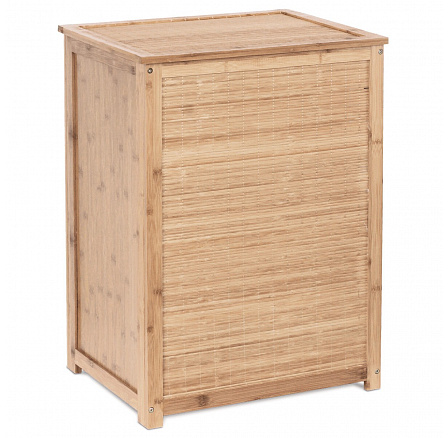 Koš na prádlo s textilní vložkou, masiv bambus, přírodní odstín