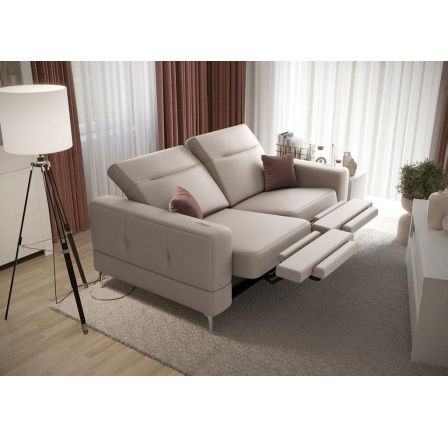 SOFA MALIBU II RELAX 180 CM SKÓRA NATURALNA - Skóra szara