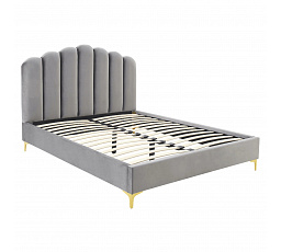 Łóżko 160x200 GEMINI Szare Welurowe