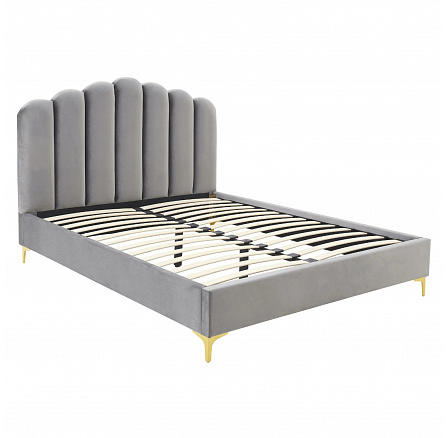 Łóżko 160x200 GEMINI Szare Welurowe