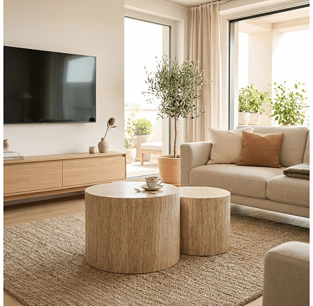 Zestaw Stolików LEILA Trawertyn