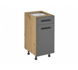 Konyhai felsőszekrény Langen D40S1 P/L, szürke/tölgy artisan