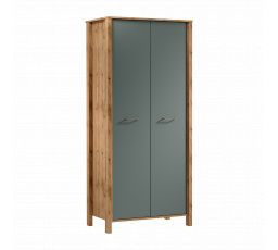 INDYGO S2D ruhásszekrény, Wotan tölgy/Zöld