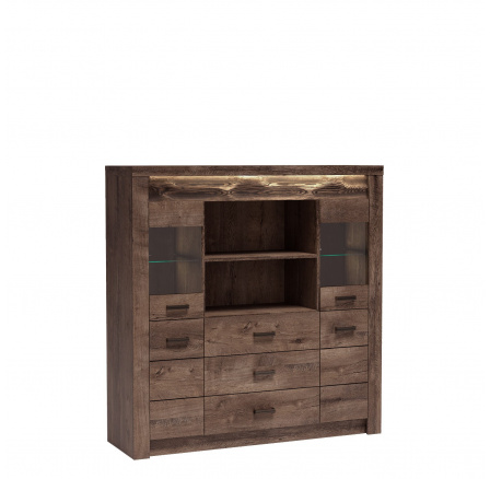 INDIANAPOLIS I22 vitrinszekrény Sötét kőris