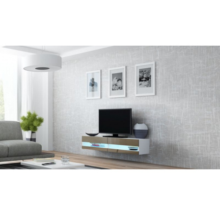 TV-szekrény VIGO NEW 140, fehér / latte fényes TV-szekrény VIGO NEW 140, fehér / latte fényes