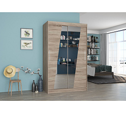 Tolóajtós szekrény tükörrel TEXAS 120 Truffle+Truffle