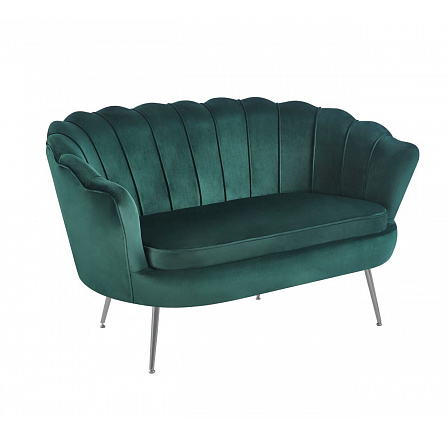 SF1-FXJG kanapé bársonyzöld, ezüst lábakkal