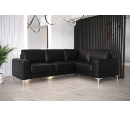 NAROŻNIK ARIA II 250x185 - prawa , Czarna eko skóra