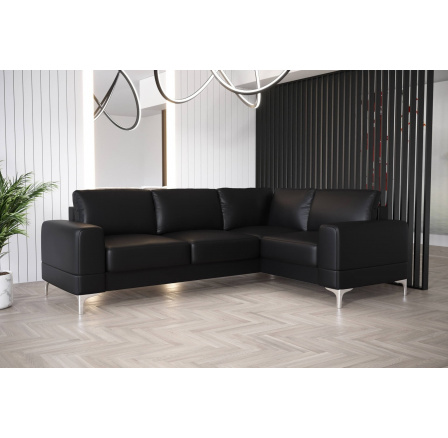 NAROŻNIK ARIA II 250x185 - prawa , Czarna eko skóra