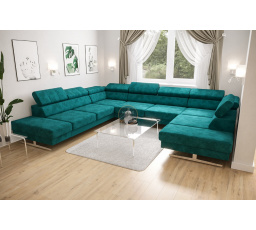 NAROŻNIK EMPORIO MAX I 300X350X220 - lewa , Odcienie turkusu