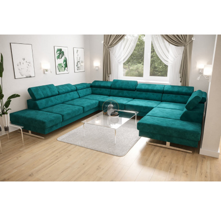 NAROŻNIK EMPORIO MAX I 300X350X220 - lewa , Odcienie turkusu