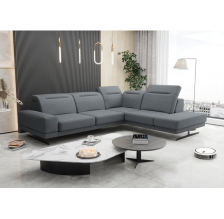 NAROŻNIK FIORE 265x220 CM - Odcienie szarości , prawa