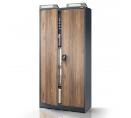 JAN fém irodai szekrény, 900 x 1850 x 400 mm, Eco Design: antracit/dió