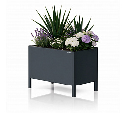 Nagy antracit színű fém virágcserép burkolat: DAISY 500 x 400 x 300 mm