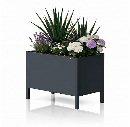 Nagy antracit színű fém virágcserép burkolat: DAISY 500 x 400 x 300 mm