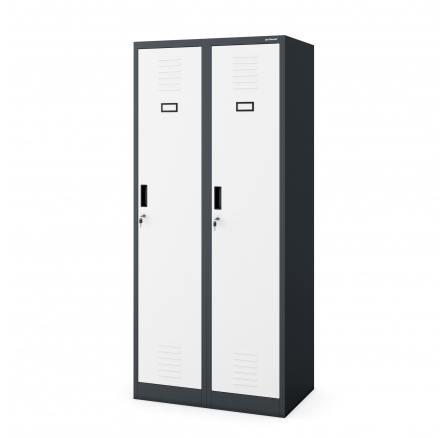 Fém ruhásszekrény antracit-fehér: négyrekeszes KACPER, 800 x 1800 x 500 mm