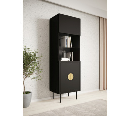 PALAZZO vitrin, matt fekete/craft tölgy