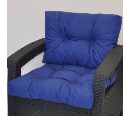 Polstr na křeslo z umělého ratanu - látka modrý melír