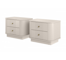 2 x VESPER SZAFKA NOCNA 56 2SZ - cashmere mdf / cashmere / złote uchwyty / cokół