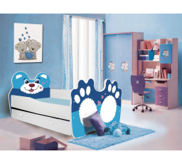 Ágy matraccal és fiókkal BEAR BLUE 140x70 Kék