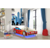 Ágy matraccal és LED világítással AUTO 4x4 140x70 Piros