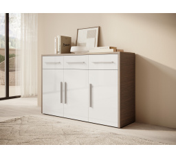 MARDEN Komód Fehér Fény+Mont Blanc Sötét