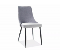 PIANO B VELVET étkezőszék, szürke Bluvel 14/fekete matt