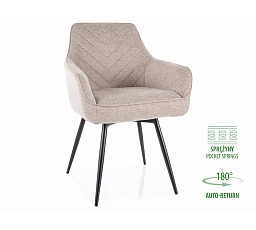 Forgó étkezőszék SERVIO BREGO, Világos Bézs 31/Fekete