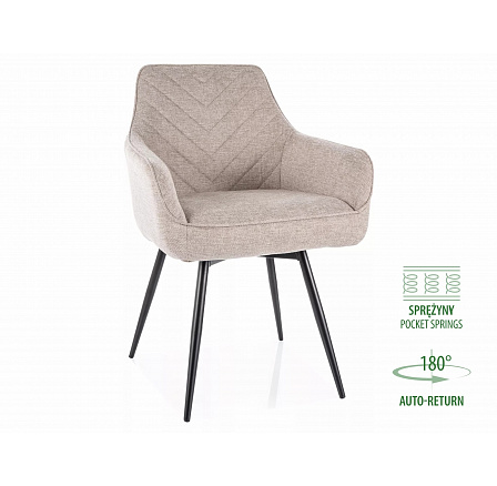 Forgó étkezőszék SERVIO BREGO, Világos Bézs 31/Fekete