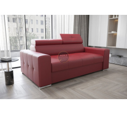 SOFA MARGO II 195 CM - SKÓRA NATURALNA - Skóra czerwona