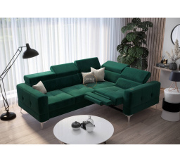 NAROŻNIK TOSCANIA RELAX Z FUNKCJĄ SPANIA 185X250 - Odcienie zieleni , prawa