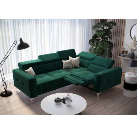 NAROŻNIK TOSCANIA RELAX Z FUNKCJĄ SPANIA 185X250 - Odcienie zieleni , prawa