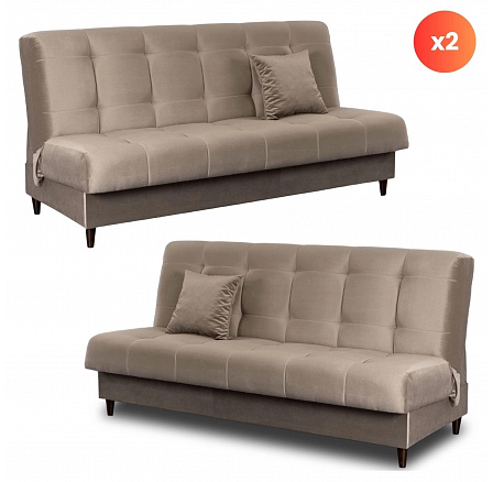 Zestaw 2x Wersalka Rozkładana LIMA Beżowa