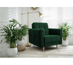 LIZBONA Fotel Zöld, Kronos 19, Természetes fa