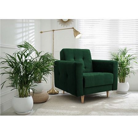 LIZBONA Fotel Zöld, Kronos 19, Természetes fa