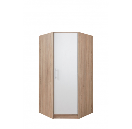 SMART SR4 sarok gardróbszekrény L/P, sonoma tölgy + fehér lux SMART SR4 sarok gardróbszekrény L/P, sonoma tölgy + fehér lux