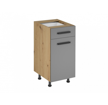 Konyhai alsó szekrény Langen D40S1 P/L, bézs/tölgy artisan