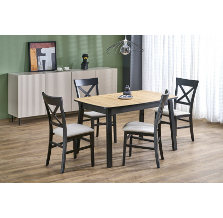 BARRIL étkezőasztal, artisan tölgy/fekete