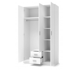 LIMA S-3 ruhásszekrény, fehér