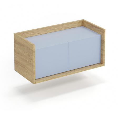MOBIUS LOWBOARD 2D szekrény, természetes/kék