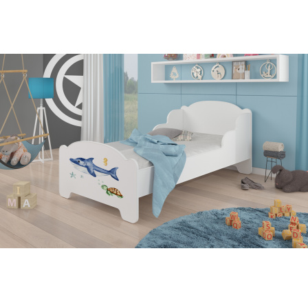 Łóżko z materacem AMADIS SEA ANIMALS 140x70 White